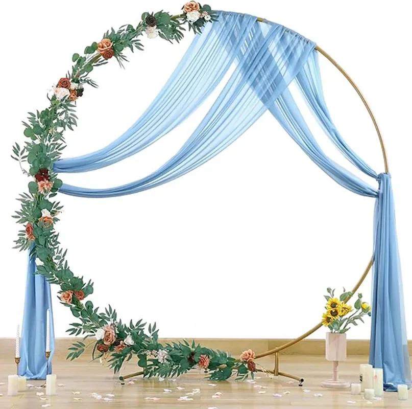 Tessuto Drappeggio Arco Nuziale Drappeggi Arco Trasparenti Chiffon Borgogna Tenda da Esterno Sfondo per Cerimonia Nuziale Festa Decorazione Soffitto
