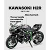 1/9 Kawasaki H2R Legierung Rennmotorrad Modell Diecasts Metallbahn Sportmotorrad Modell Ton und Licht mit Spray Kinderspielzeug Geschenke