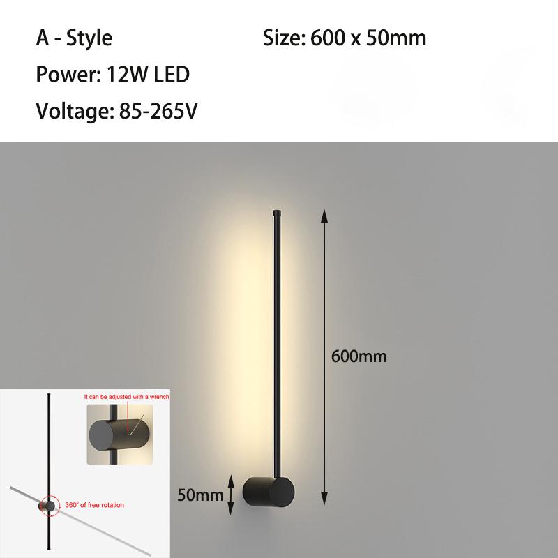Modern Indoors LED Wall Lamp Bedroom Living Room Background Corner Sconce Atmosphere Lamp Nordic LED Long Bedside Wall Light