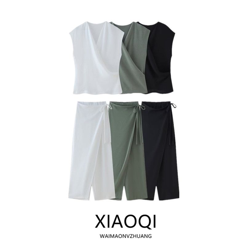 Women's Clothing Fashion Style New Vertical Double Breasted High Waist Tops