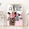Fashion Girly Pink Makeup Collection EyeLash Lipstick Perfume Poster Canvas Painting Wall Art Pictures Home Bedroom Decor