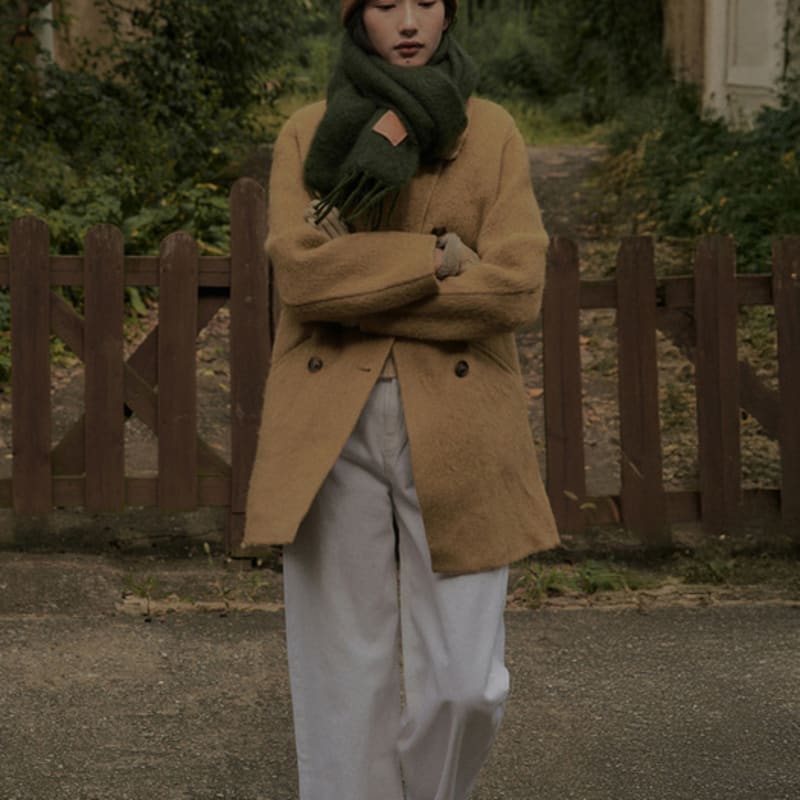 WISELY FROST MOHAIR Wool MUFFLER_GREEN