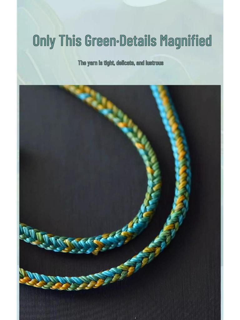 Tibetan Hand-Woven Cotton Lanyard Necklace with Amber Buddhist Amulet and Ethnic Style Thangka.