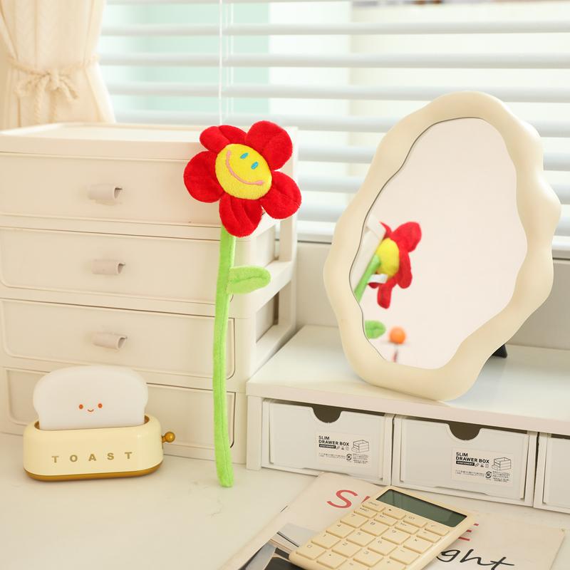 Hot Sale Cartoon Simulation Sun Flower Rose Flower Plush Toys Smile Face Flower Bendable Curtain Buckle Children Gift Room Decor