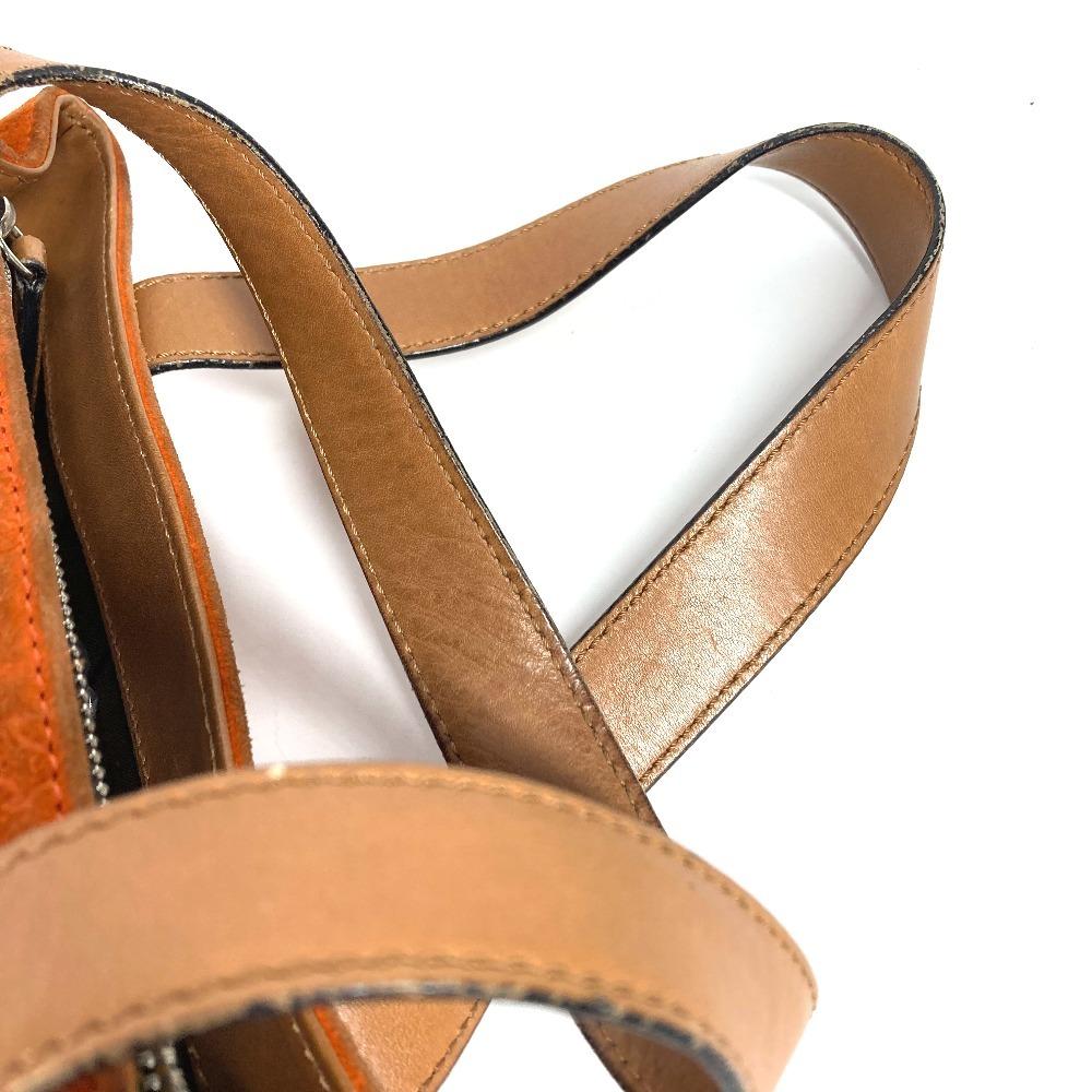 CELINE Macadam logo Bags Hand Bag Tote Bag Suede / Leather Orange/Beige