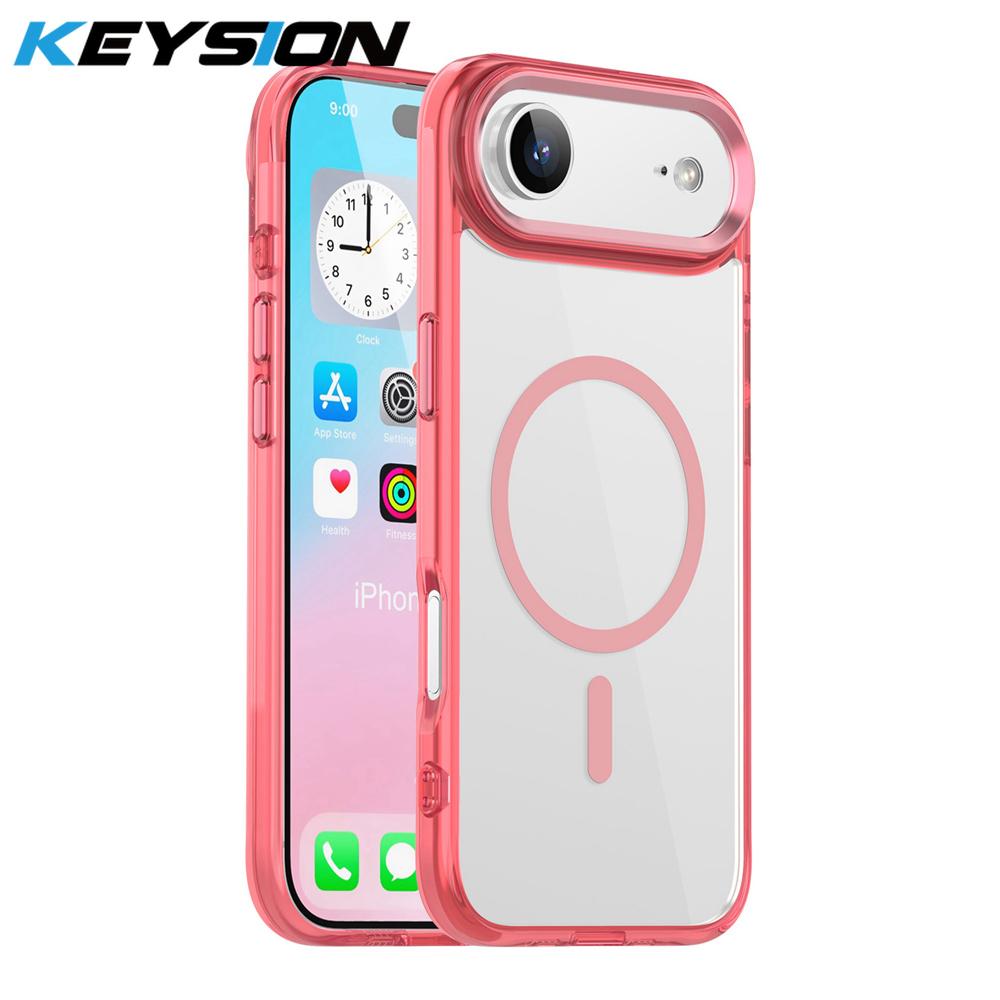KEYSION Stoßfestes Transparentes Case für MagSafe für iPhone 17 17 Air Weiches TPU+PC Magnetisches Kabelloses Laden Telefon HD Klare Hülle