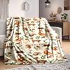 1Pc Forest Animal Watercolor Blanket Soft And Comfortable Casual Warm Camping Travel Christmas Halloween Xmas Gift M924636