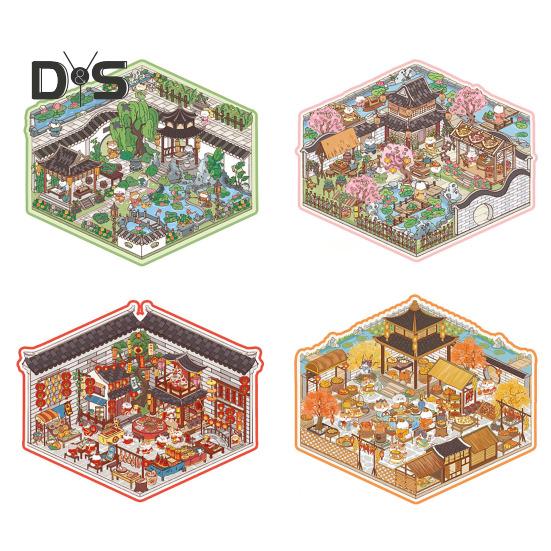 

4 шт. DIY 3D наклейки для сцен, мультяшные кошки, наклейки для досуга для взрослых, подростков и детей, создайте свои собственные наклейки для сцен для снятия стресса A