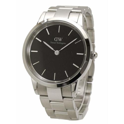 Daniel Wellington Iconic Link 40mm Men's Watch, Silver with Black Dial, DW00100342