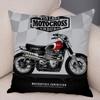 Ful Motorcycle Cushion  Decor Vintage Style Bike Race  Pillowcase Soft Plush Pillow Case for Sofa Home Car ,(6)