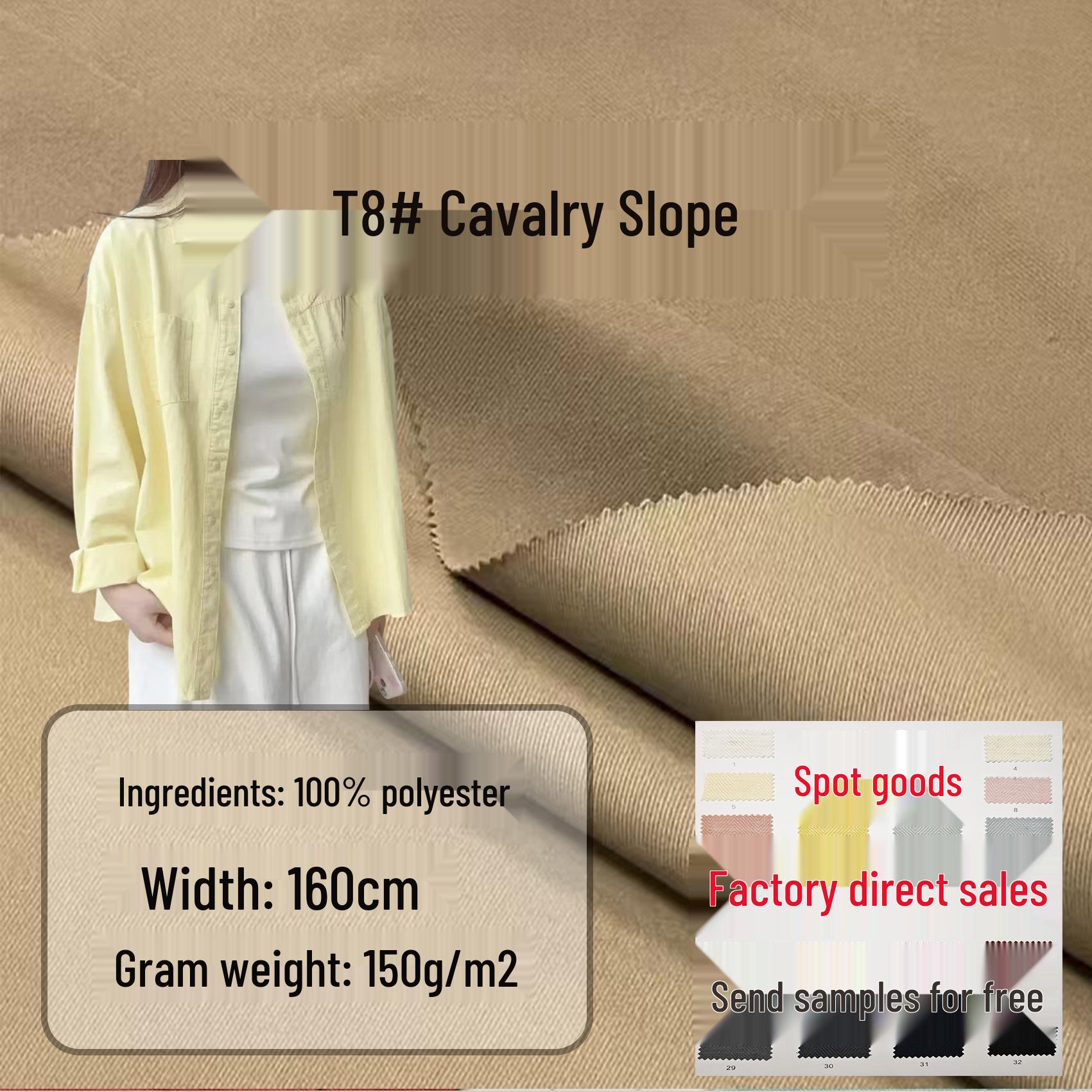 150g Polyester Knight s Cavalry Twill Fabric Free Color Sample
