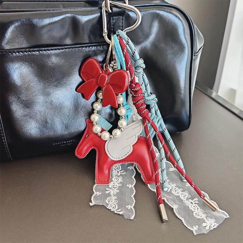 

Аксессуары для сумки Сделай сам Плетеный шнур Маленький Пегас Искусственная кожа Брелок Изысканные аксессуары для украшения рюкзака Подарок