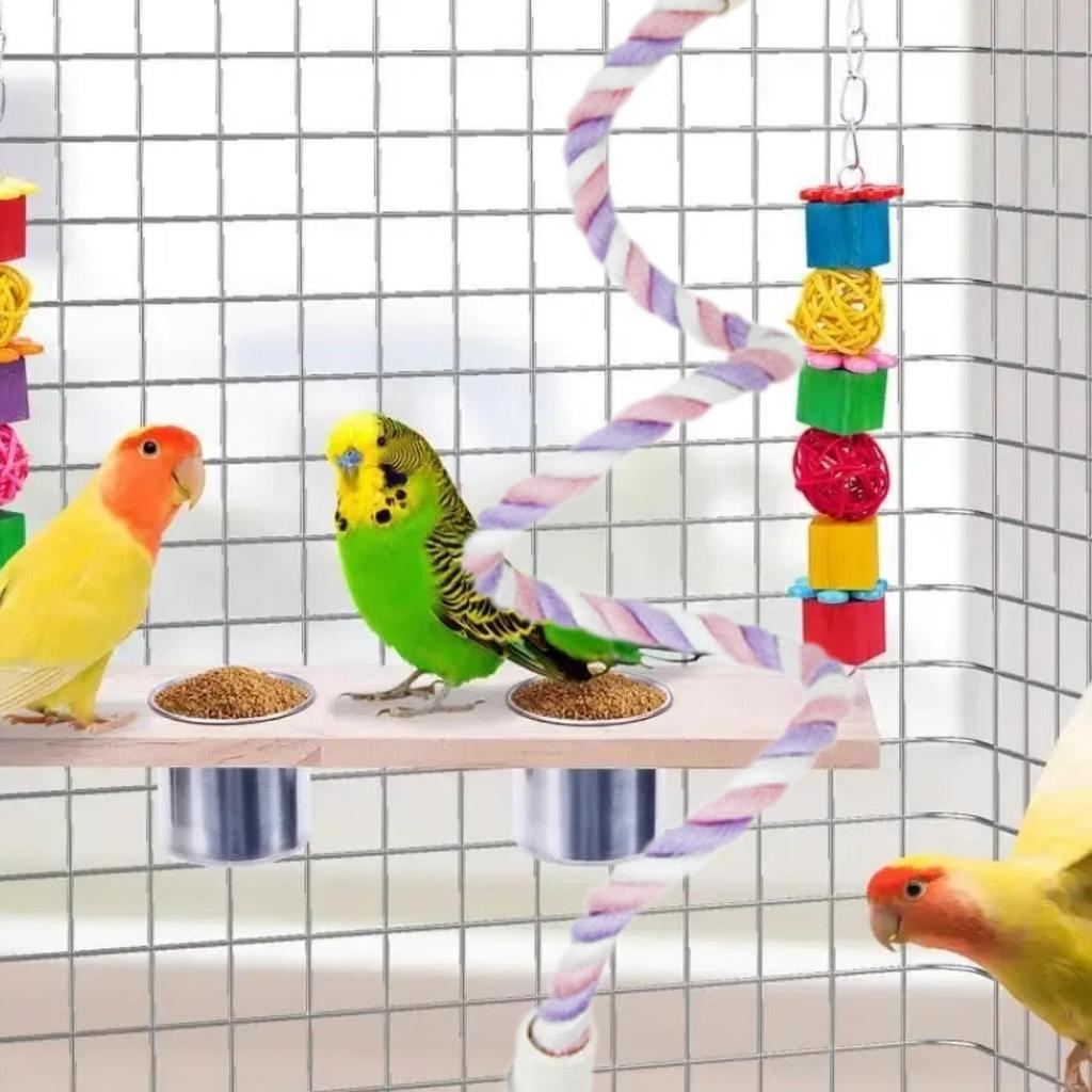Adjustable Rope Perch for Bird Cages, Climbing Toy Parakeet and Parrot