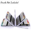 BTSKY Colored Pencil Case- 200 Slots Pencil Holder Pen Bag Large Capacity Pencil Organizer with Handle Strap Handy Colored Pencil Box with Printing