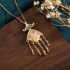 Aieryuan Retro Chinese Enamel Jade Tassel Necklace