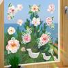 Creative Peony DIY Glass Doors Windows Balcony Beautification and Decoration Anti-static Window Stickers