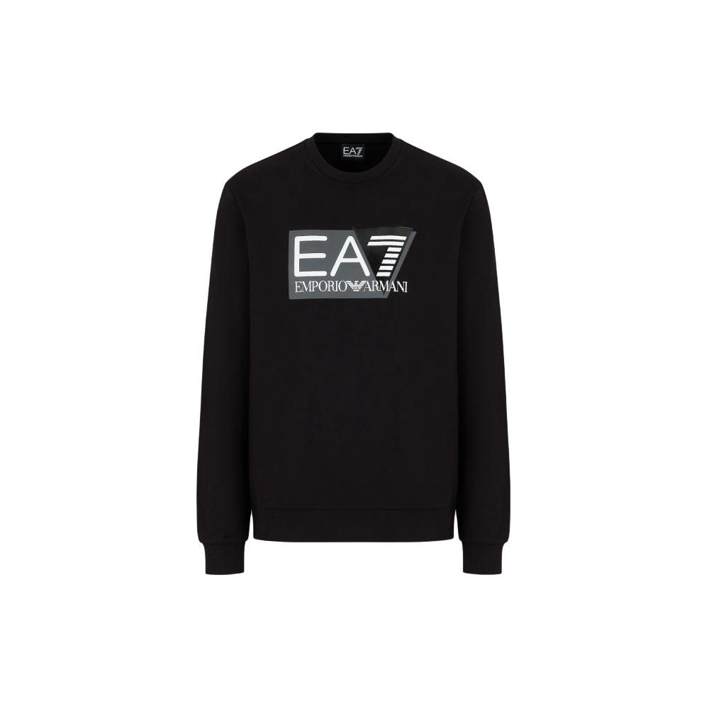 Emporio Armani EA7 SS24 Letter Print Crew Neck Long Sleeve Sweatshirt Men Sweatshirt Black 3DPM60-PJ05Z-1200