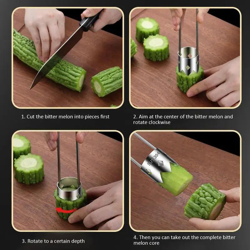 Stainless Steel Fruit Core Remover Apple Pear Bell Peppers Pitter Extractor Tool Versatile Vegetable Core Puller Kitchen Gadgets