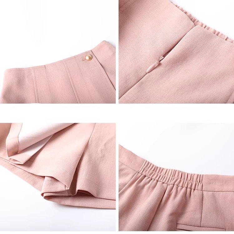 Fashionable Summer 2 Piece Suit for Women Short Sleeved Top and Skirt Set