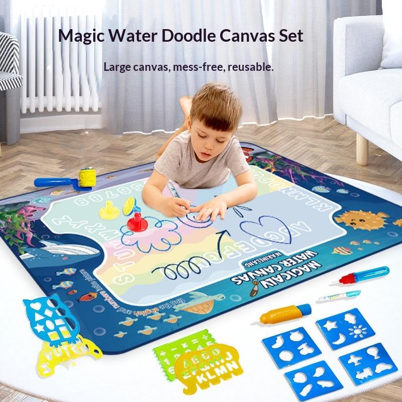 Magic Water Canvas Children Water Painting Blanket Early Learning Oversized Animal Dinosaur Numbers Magical Color Diy Toy