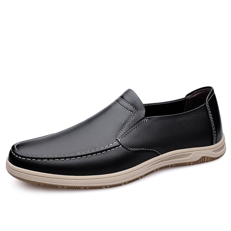Fashion Fashion Brand's New Blue Men's Genuine Leather Casual Shoes Anti Slip Interview Commuting Work Shoes Men's Split Leather Shoes