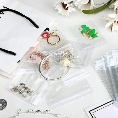 Clear Earring Bags Waterproof Bags Thickened Reusable Storage Pouch for Jewelry Rings Necklace Bracelet
