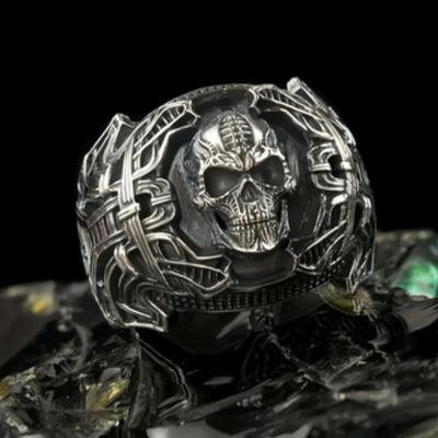 Totenkopf Mechanischer Stil Herrenring Punk Trend Ring Modeschmuck