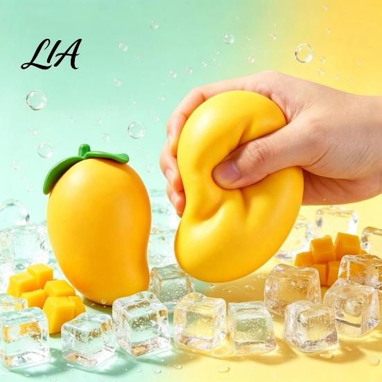 Adults Desk Toy Giant Fruit Stress Relief Toy, Mango Pineapple Grape Strawberry Watermelon Banana Hand Exercise Tools Squeeze Exerciser for