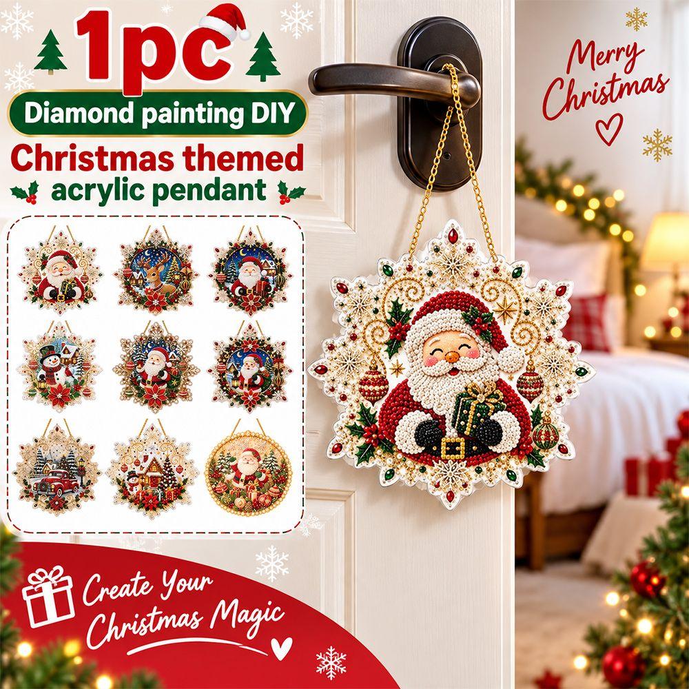 Acrylic Board Christmas Snowflake Pendant Clear Hanging Suncatcher for Adults