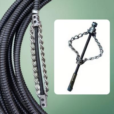 Flex-Shaft Sewer Descaling Chain Push-Type Rotary Cable Sewer Dredge Spring Drain Clog Remover PVC Pipe Maintenance Tool