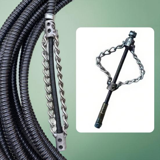 Flex-Shaft Sewer Descaling Chain Push-Type Rotary Cable Sewer Dredge Spring Drain Clog Remover PVC Pipe Maintenance Tool
