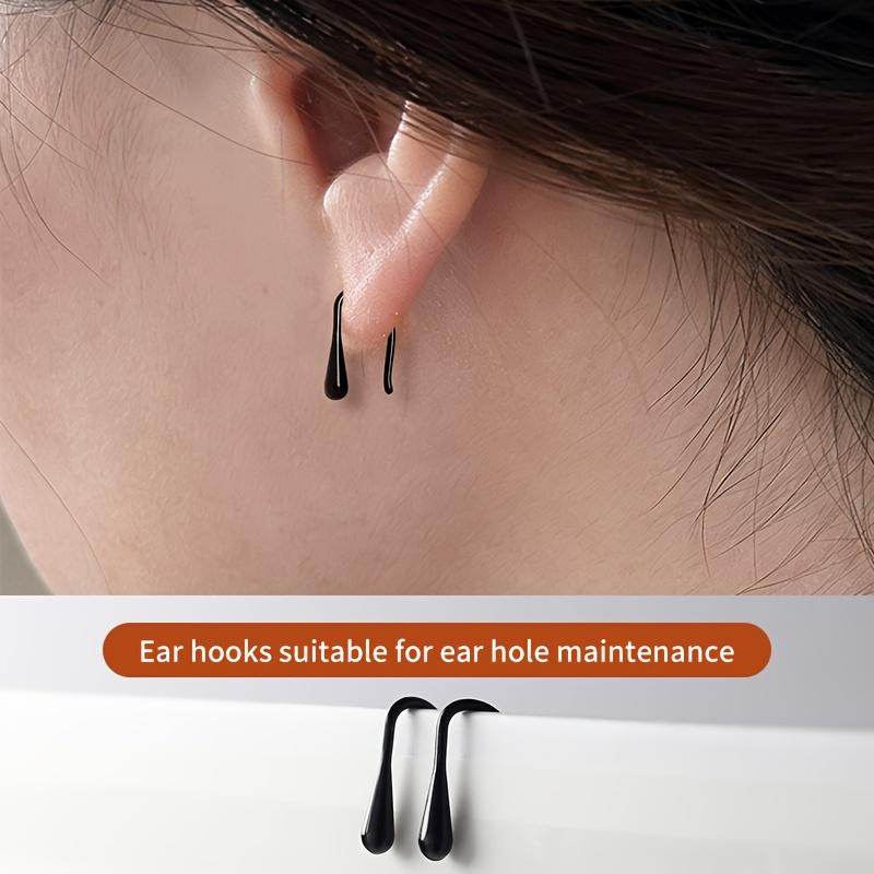 1 Box Contains About 12pcs of Hypoallergenic Ear Studs, Made of Soft Plastic Material. They Feature Drop-shaped and Transparent Hook Earrings