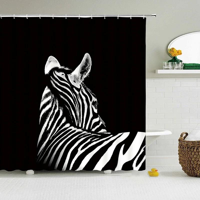 Animals Printed Lion, Tiger, Cat,Elephant,3D Bath Curtains Waterproof Polyester Cloth Washable Bathroom Shower Curtain With Hook