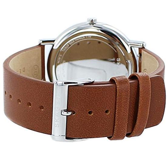 SKAGEN Signatur Watch in Gray and Brown Leather Men's (SKW6578) [Used]