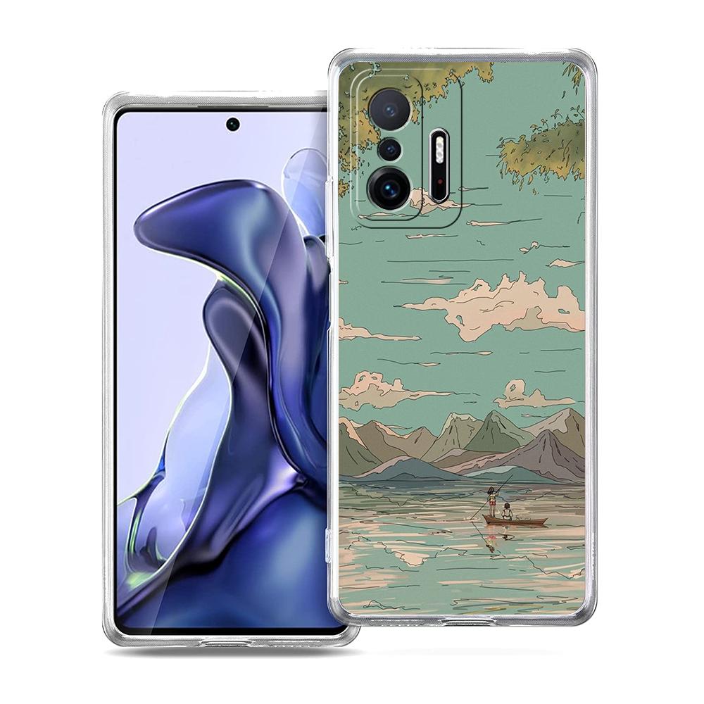 INS Korean Sunset Scenery Phone Case For Xiaomi 14 13 12 Lite Mi 11 11X 13T 12T 11T For Poco X5 X4 X3 NFC F5 F4 M4 Pro 5G Cover