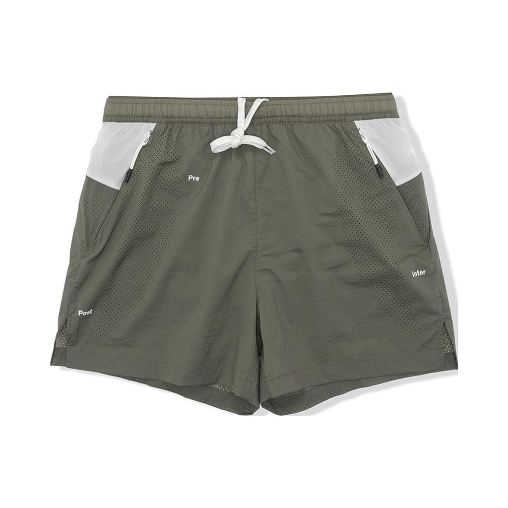 Li Ning X Soulland Collaboration Color Block Lace-Up Sports Shorts Men Shorts Green AKSSC37-2