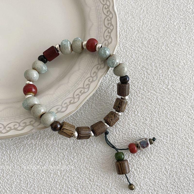 New Chinese Retro Beaded Bracelet Female Ins Niche Design Cool Ethnic Style Bracelet Student