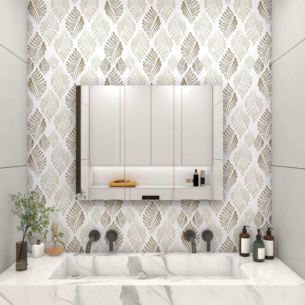 Modern Brown Peel and Stick Wallpaper Boho Brown and Beige Self Adhesive Removable Wallpaper Waterproof Geometric Contact Paper