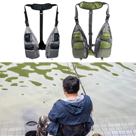 Fishing Vest Breathable Convenient with Pockets General Multi Function Adjustable Mesh Vest for Outdoor