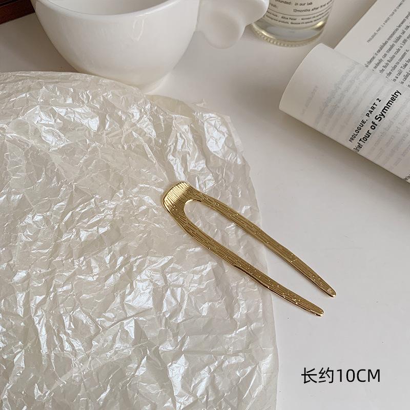 

Korean Simple Women Hair Sticks Elegant Large Metal Stripe U Shape Hair Clip Girls Hair Stick Hair Accessories Hairclip New