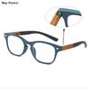 Vintage Wooden Full Frame Reading Glasses Fashion Retro Round Eye HD Reading Eyewear Unisex Presbyopia Optical Eyeglasses