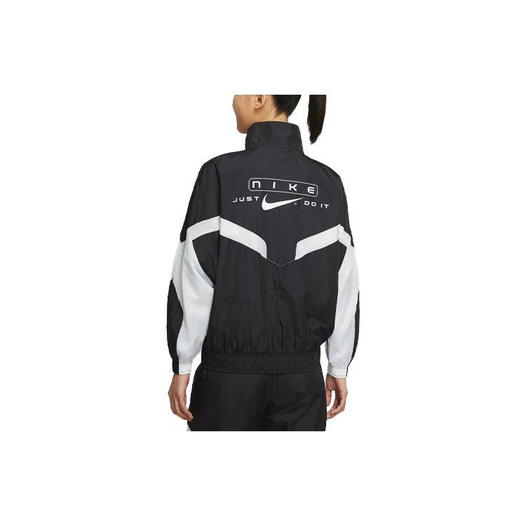 Nike Sportswear Loose Retro Sports Stand Collar Woven Jacket Women Jacket Black CZ8849-010