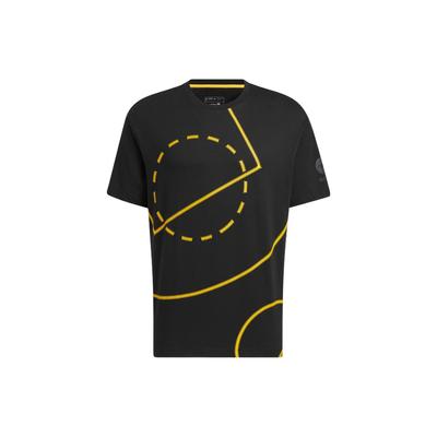 Neo Geometric Pattern Print Round Neck T-Shirt Unisex Ops Black HM9999