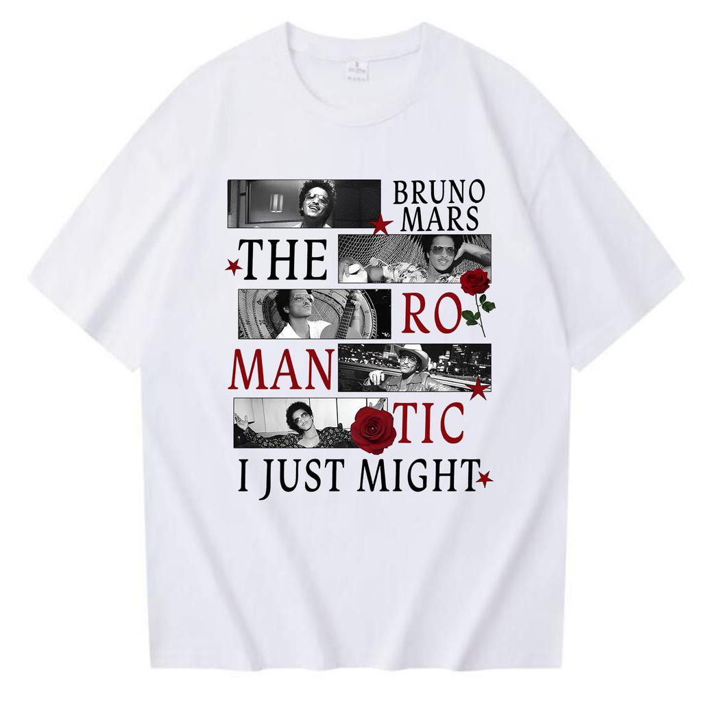 Bruno Mars The RoUnisextic Tour 2026 T-Shirt Unisex Damen Hip Hop Sommer Vintage Kurzarm Rundhals Lässiges Hemd Oberteile