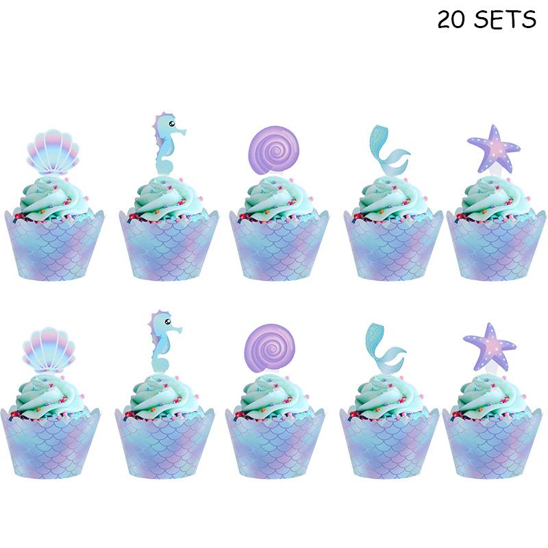 Gradient Color Mermaid Theme Happy Birthday Banner Little Mermaid Party Hanging Bubble Garland Balloons Under the Sea Party