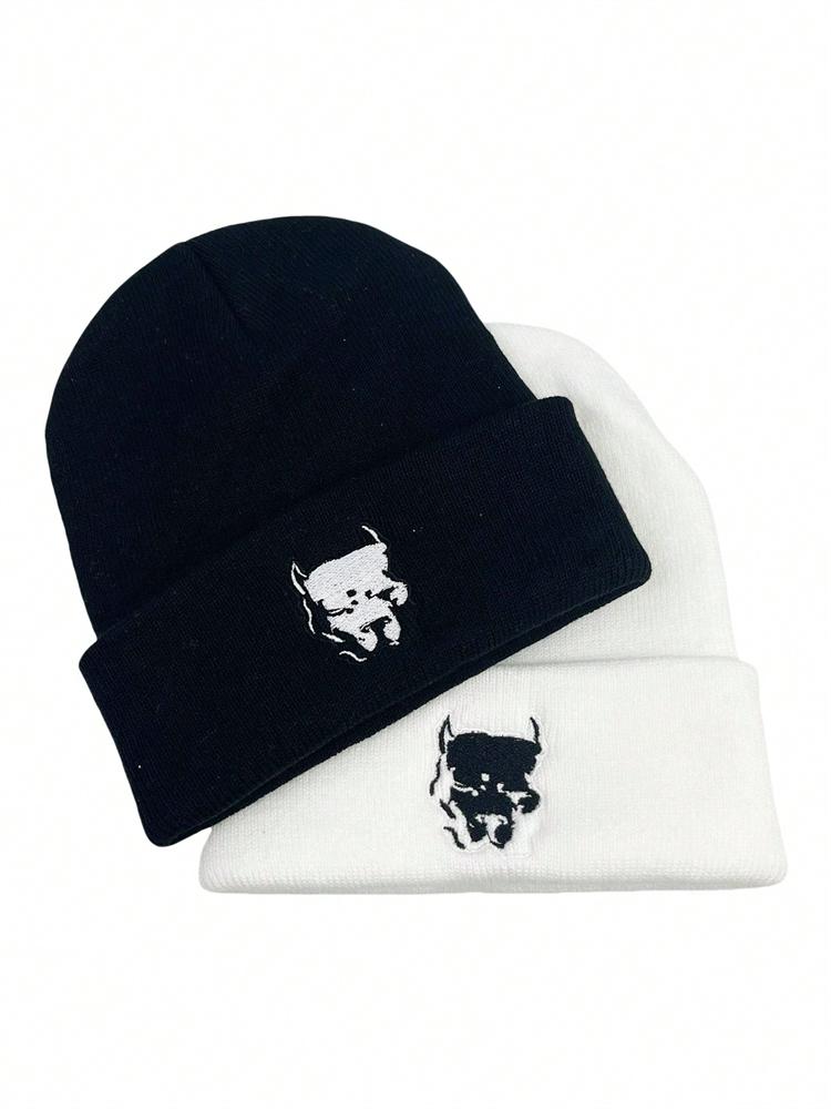 1 Stück Wachhund Strickmütze Kältefeste Bean Cap Winter Warme Mütze Erwachsenenmütze Personalisiert Und Modisch