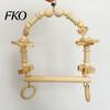 Parrot Chew Toy Bird Swing Perch, Wooden Blocks Toy, Beaded Arch Perch Swing, Cage Accessory for Lovebird Budgie Cockatiel