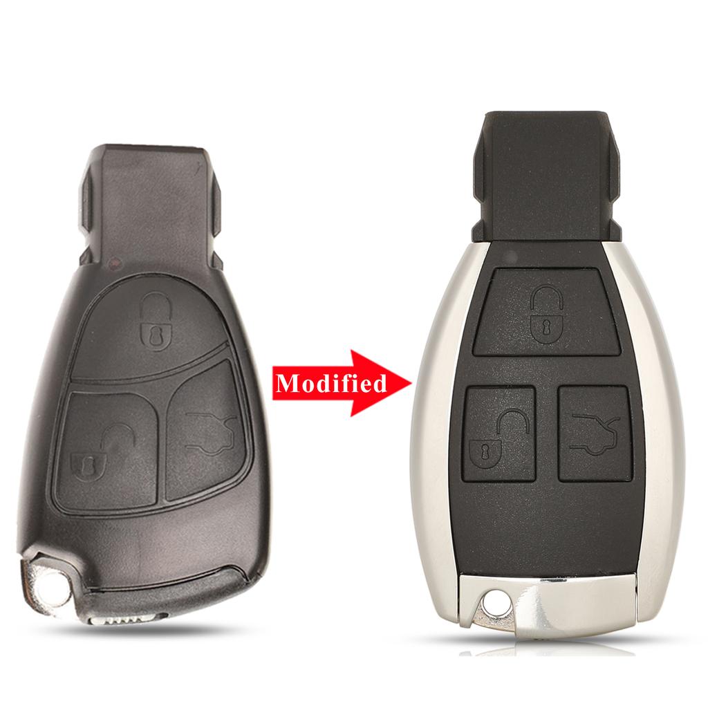 jingyuqin 2/3/4 Buttons Car Key Shell For Mercedes Benz B C E ML S CLK CL Modified Replacement Smart Auto Key Case Upgrade