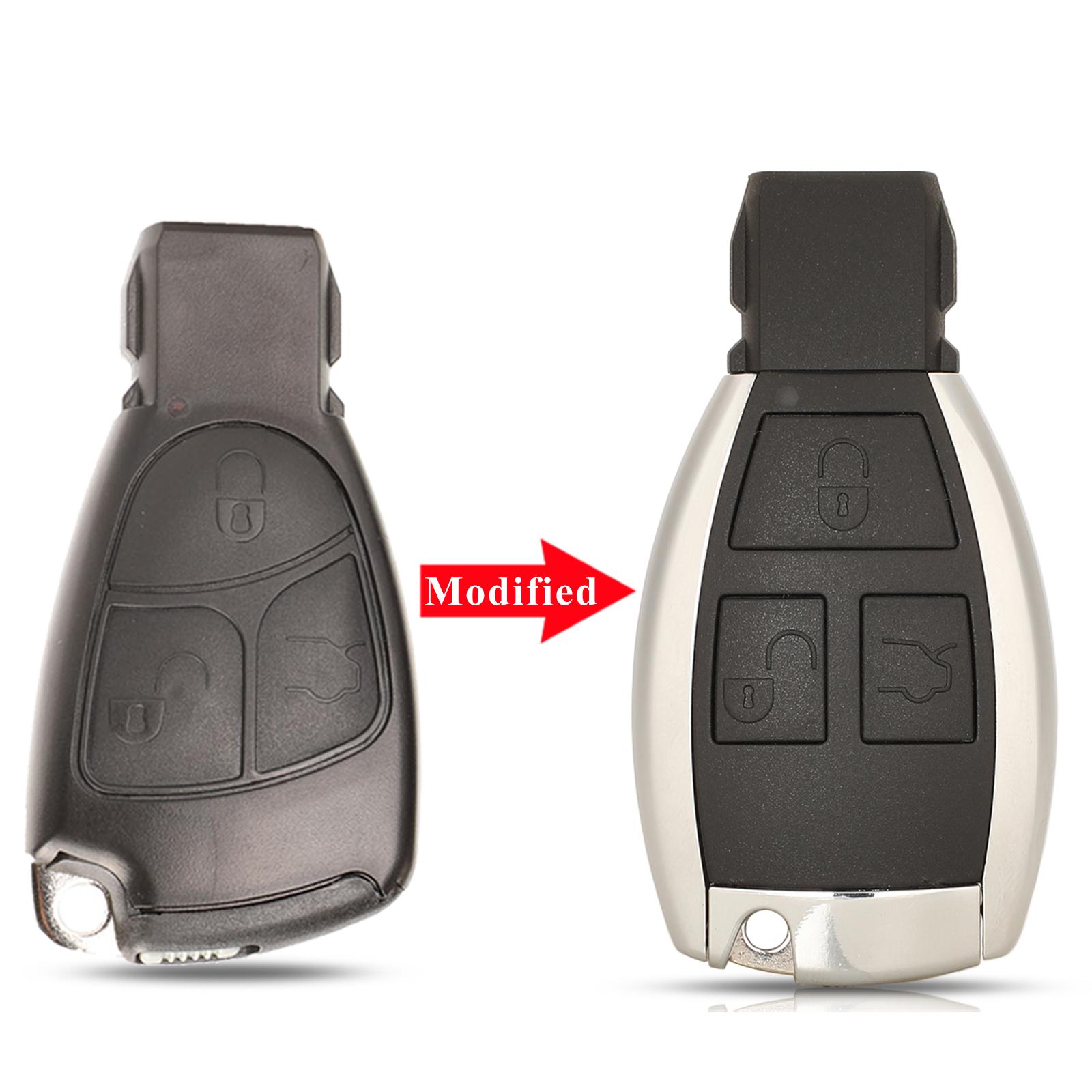 

jingyuqin 2/3/4 Buttons Car Key Shell For Mercedes Benz B C E ML S CLK CL Modified Replacement Smart Auto Key Case Upgrade