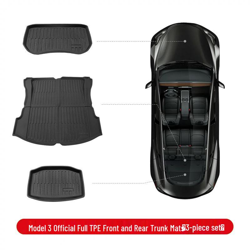 Upgraded TPE Trunk Mat Set for Tesla Model Y3 - Front & Rear Trunk, YL Interior Accessories
